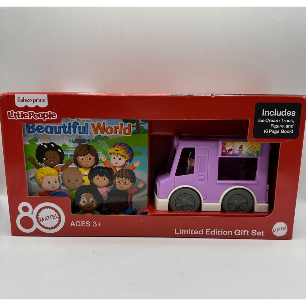 NEW Fisher Price Little People 80th Kohl's Cares Ice Cream Truck & Book Set